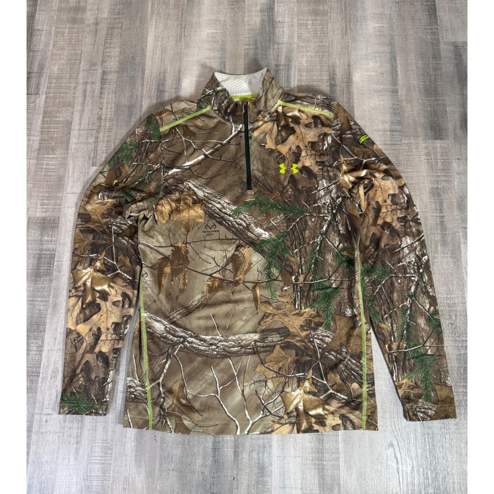 Under Armour Realtree Camo ColdGear Scent Control Infrared 1/4 Zip Pullover M